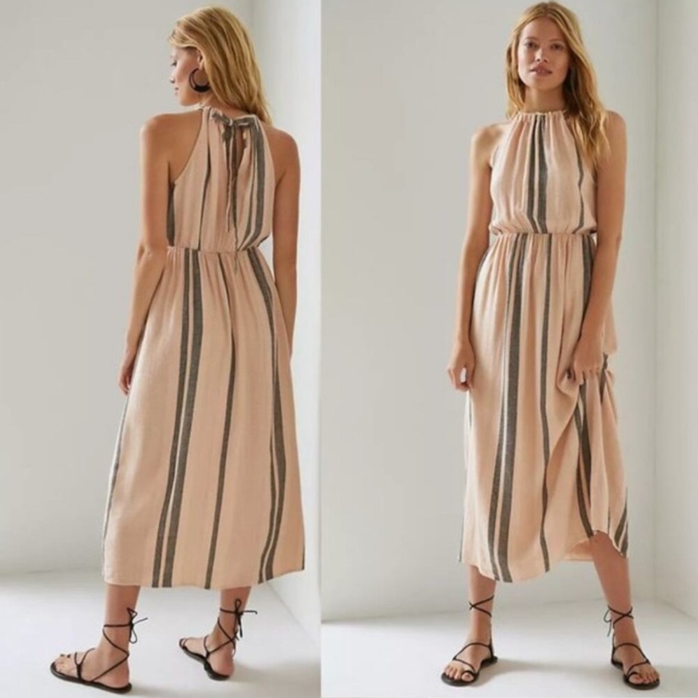 Cloth & Stone for Anthropologie: Linen Blend Pink Halter Dress